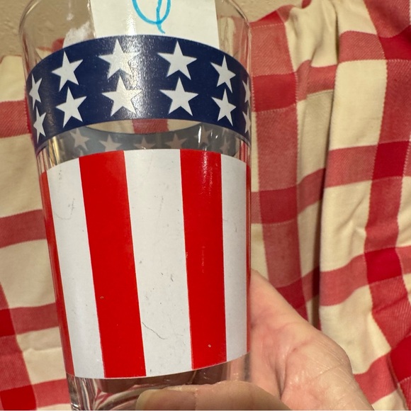 Patriotic Star and Stripe Glass Set of Libby-like Drinking Glasses - Picture 10 of 14